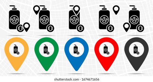 Soap, pets icon in location set. Simple glyph, flat illustration element of petshop theme icons