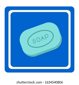 Soap to prevent influenza infection. Icon. Protection against infection, viruses and diseases. Vector illustration. For design.