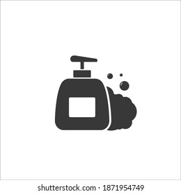Soap pump bottle, cleaning service related icon, glyph design. Vector
