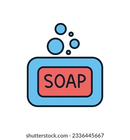 Soap related vector icon. Soap sign. Isolated on white background. Editable vector illustration