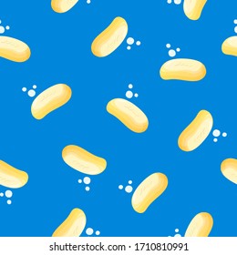 Soap sanitizer hygiene seamless pattern. Vector background for healthcare medical design.
