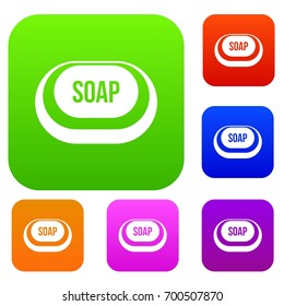 Soap set icon in different colors isolated vector illustration. Premium collection