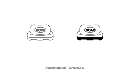 soap set icon with white background vector stock illustration