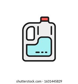 Soap and shampoo for car washing flat color line icon.