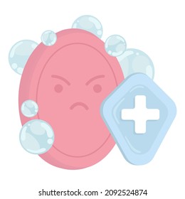 soap with a shield against bacteria