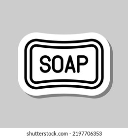 Soap simple icon vector. Flat design. Sticker with shadow on gray background.ai