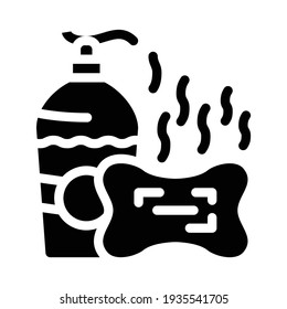 vectores de icono de glifo de olor a jabón. señal de olor a jabón. símbolo de contorno aislado ilustración negra
