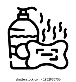 soap smell line icon vector. soap smell sign. isolated contour symbol black illustration