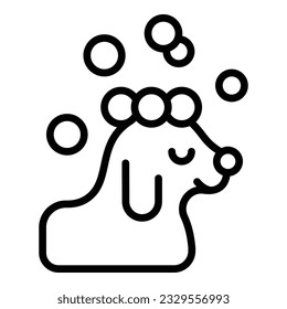 Soap spa animal icon outline vector. Wash salon. Dog bath