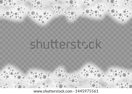 Soap sud or bath foam vector on transparent background.