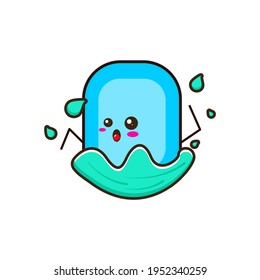 Soap swimming cute character illustration
