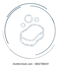 The soap symbol filled with dark blue dots. Vector illustration on white background