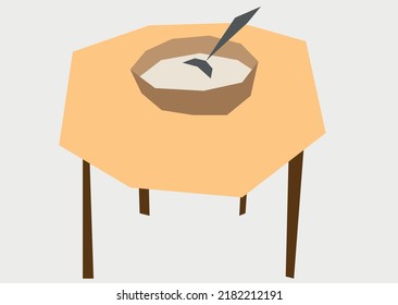 soap and table vector stylized illustration