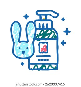 soap testing on rabbits doodle icon sketch vector. soap testing on rabbits sign. isolated symbol illustration