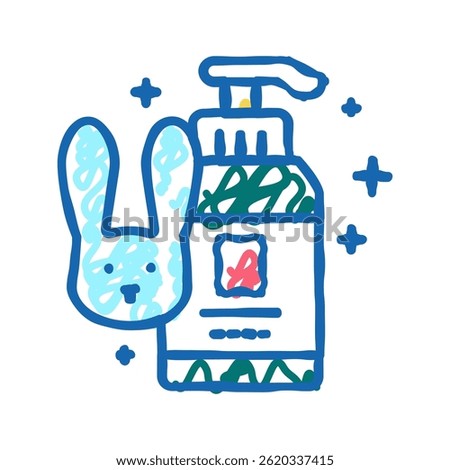 soap testing on rabbits doodle icon sketch vector. soap testing on rabbits sign. isolated symbol illustration
