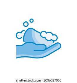 Soap vector blue colours icon style illustration. EPS 10 file