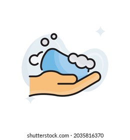 Soap vector filled outline icon style illustration. EPS 10 file