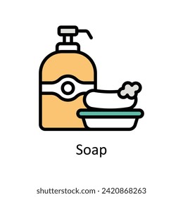 Soap vector Filled outline icon style illustration. EPS 10 File