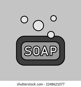 Soap vector grayscale icon. Hygiene sign. Graph symbol for medical and household chemicals web site and apps design, logo, app, UI