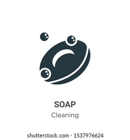 Soap vector icon on white background. Flat vector soap icon symbol sign from modern cleaning collection for mobile concept and web apps design.