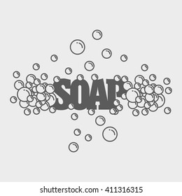 Soap Vector Illustration With Foam Bubbles. Can Be Used For Design Logo, Label Or Symbol