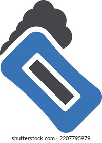 ilustración de soap Vector en un fondo transparente. Símbolos de calidad superior. Iconos vectoriales de glifos para diseño de conceptos y gráficos. 
