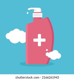 Soap vector illustration. Soap is used to prevent germs and disease by Washing hands before and after activities.