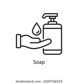 Soap Vector Outline Icon Design illustration. Grocery Symbol on White background EPS 10 File