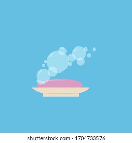 Icono de contorno vectorial de jabón aislado en fondo blanco.