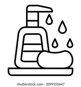 Soap Vector Outline Icon Isolated On White Background

