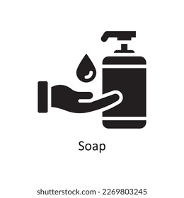 Soap Vector Solid Icon Design illustration. Grocery Symbol on White background EPS 10 File