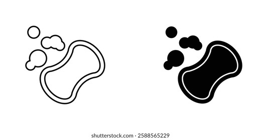 Soap vectors icons set in filled and strokes on white background