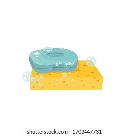 soap and washcloth vector illustration