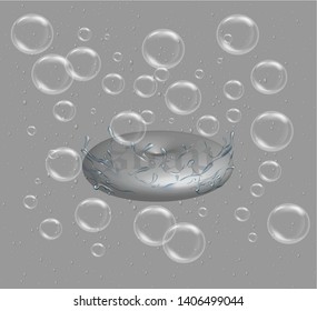 Soap with water and balloons for advertising