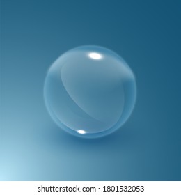 Soap water bubble. Transparent isolated realistic illustration. Graphic concept for your design