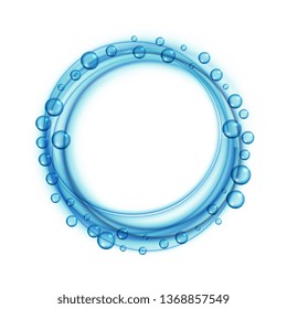 soap water bubbles blue frame background