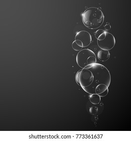 Soap or Water bubbles on Dark background .vector design element EPS10 illustration