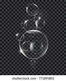 Soap or Water bubbles on tranparency background ,vector design element EPS10 illustration