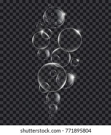 Soap or Water bubbles on tranparency background ,vector design element EPS10 illustration