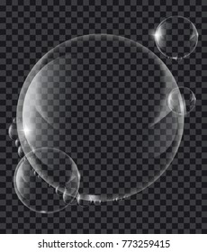 Soap or Water bubbles on tranparency background ,vector design element EPS10 illustration