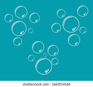 Soap water bubbles set icon. Vector illustration