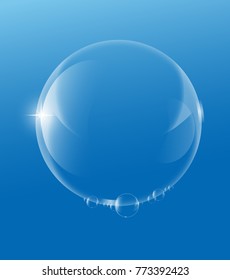 Soap or Water bubbles Underwater on Light Blue background .vector design element EPS10 illustration