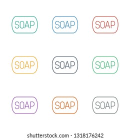 Soap for web and mobile icon white background. Editable line Soap for web and mobile icon from cleaning. Trendy Soap for web and mobile icon mobile.