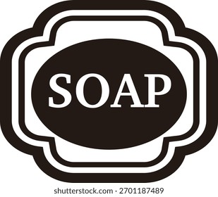 Soap-1. Vector illustration on white background - mono