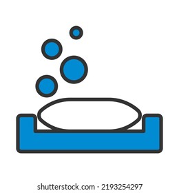 Soap-dish Icon. Editable Bold Outline With Color Fill Design. Vector Illustration.