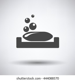 Soap-dish icon on gray background, round shadow. Vector illustration.