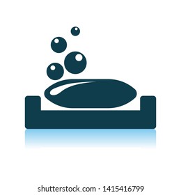 Icono de plato de jabón. Diseño de reflexión de sombra. Ilustración vectorial.