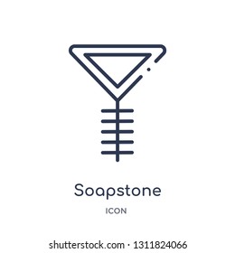 soapstone icon from zodiac outline collection. Thin line soapstone icon isolated on white background.