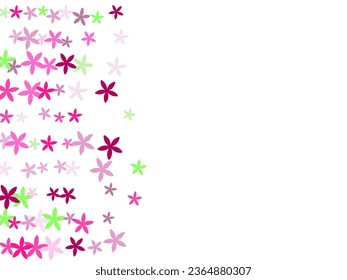 Ilustración vectorial de flores abstractas de las lombrices de jabón. Bonitas formas de flor de pradera dispersas. Patrón de San Valentín. Flores de margarita Soapwort flor simple. La margarita florida.
