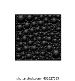 Soapy, shiny, vector bubbles laid out on black background